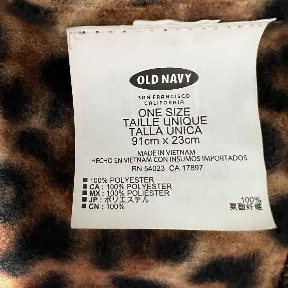 Old Navy Scarf Infinity Brown Tan Black Animal Print